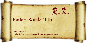 Reder Kamélia névjegykártya